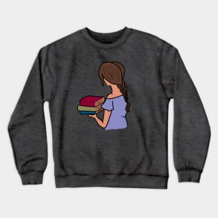 Girl holding Books Crewneck Sweatshirt